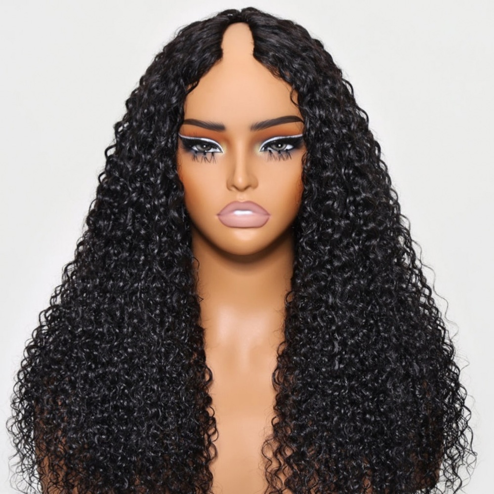 Luxurious Deep Black Curly Hair Wig